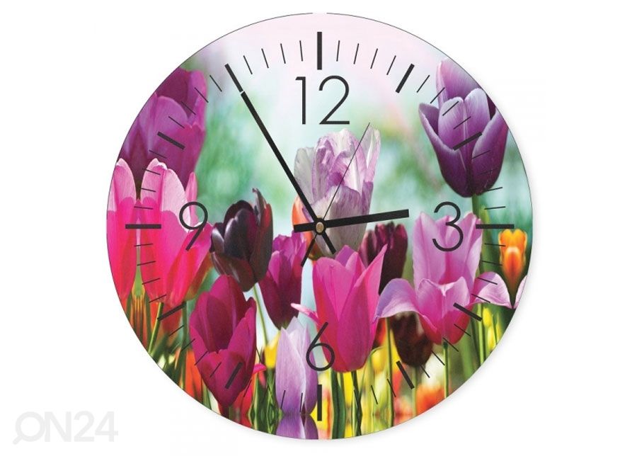 Настенные часы с картиной Colorful tulips увеличить