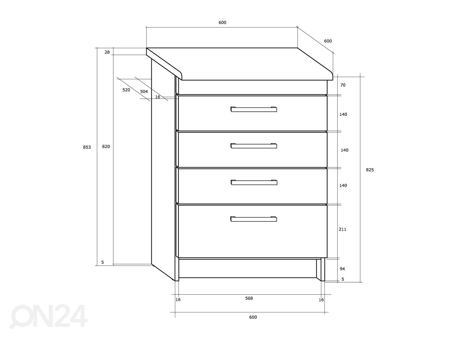 Нижний кухонный шкаф 60 cm увеличить размеры