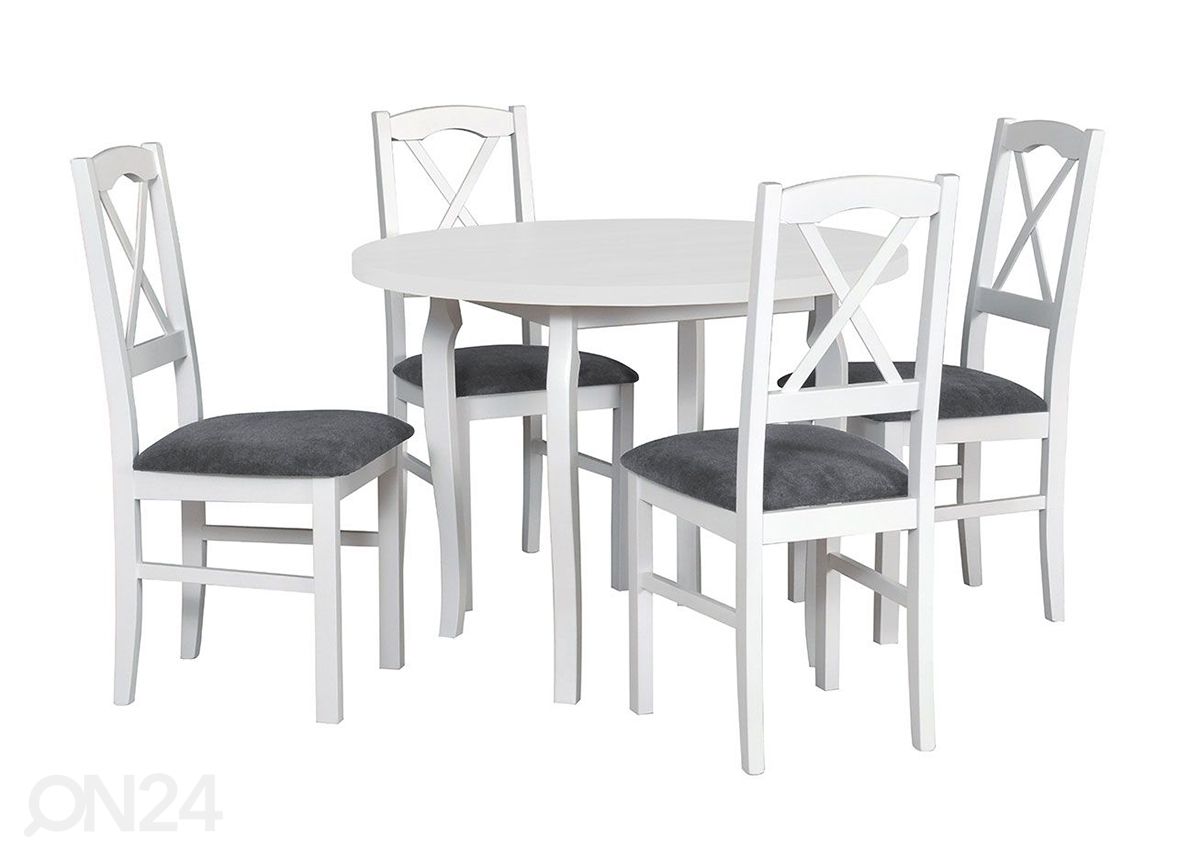 Обеденный стол Ø 100 см + 4 стула увеличить