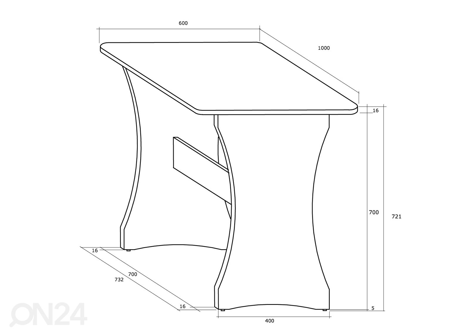 Обеденный стол 100x60 cm увеличить размеры