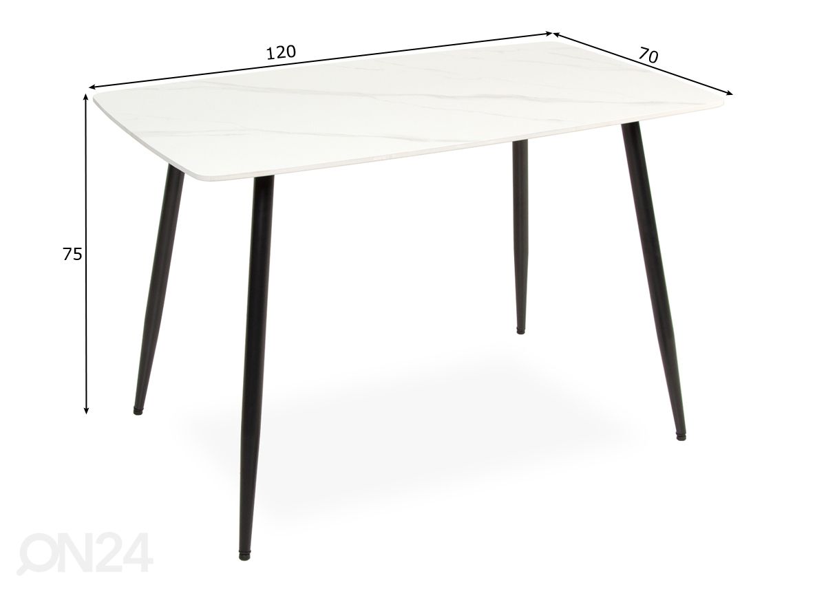 Обеденный стол 120x70 cm увеличить размеры