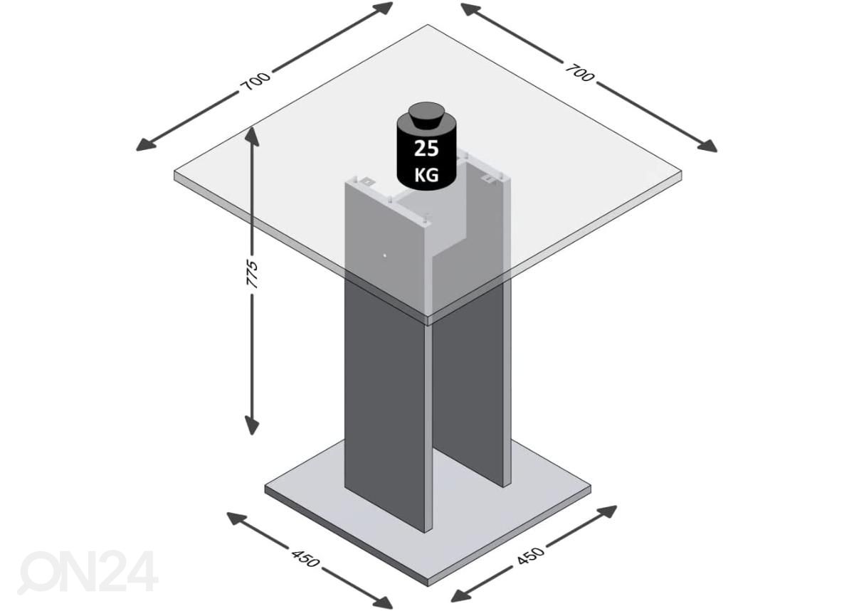 Обеденный стол Bandol 1 70x70 cm увеличить размеры