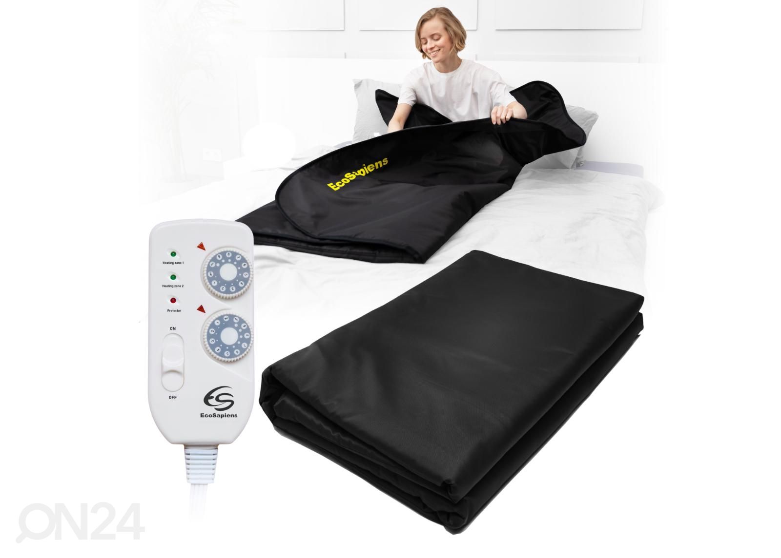 Одеяло с подогревом с эффектом инфракрасной бани, EcoSapiens 180x220 см, черное увеличить