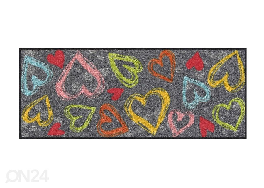 Придверный коврик Valentine Hearts colorful 30x75 см увеличить