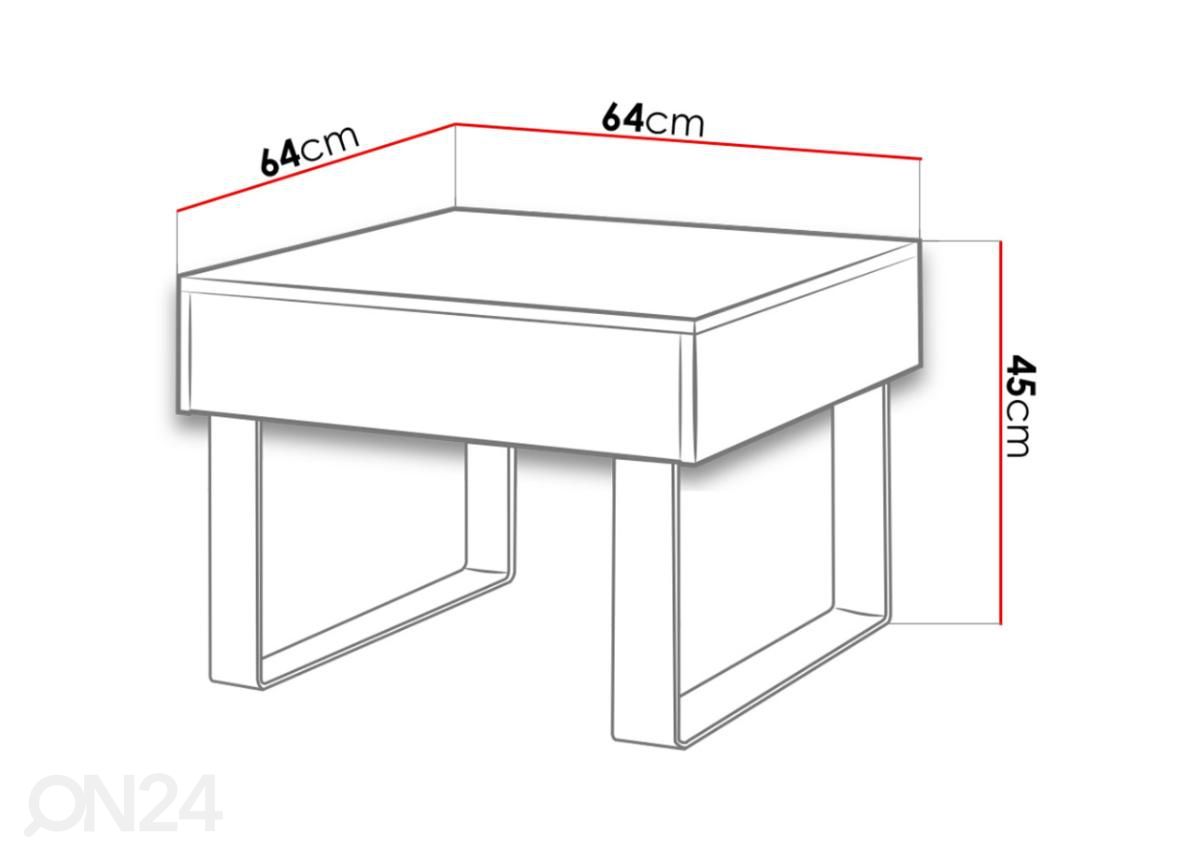 Приставной столик 64x64 cm увеличить размеры