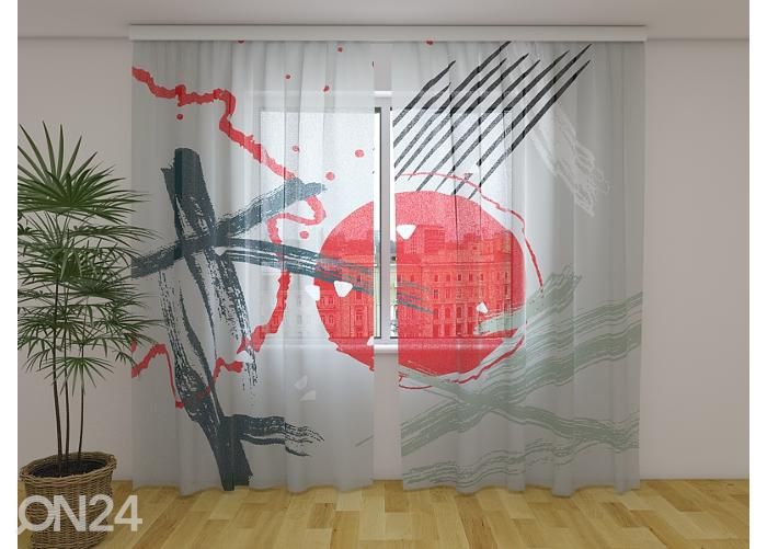 Прозрачная фотоштора Abstract Red Chinese Sun 240х220 см увеличить