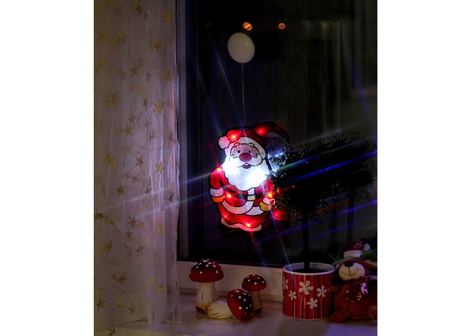 Рождественская декорация на окно Дед Мороз увеличить