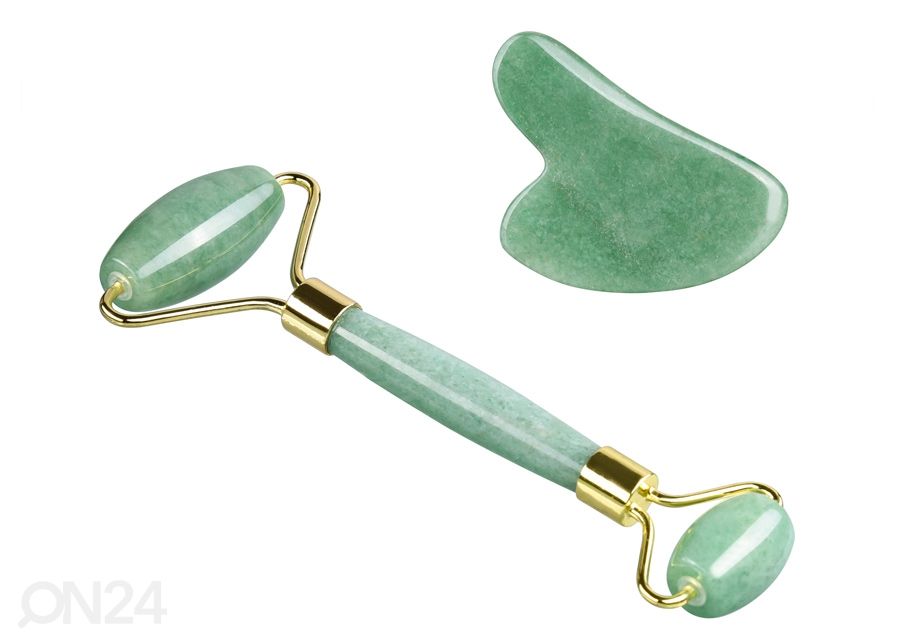 Роликовый массажер + Gua Sha массажный камень Jadeiit увеличить