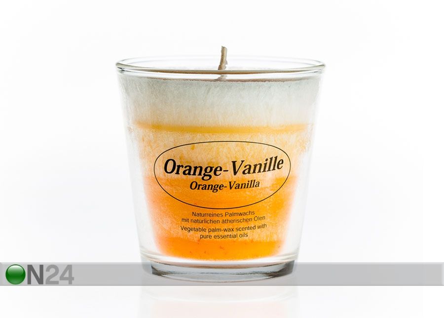 Свеча из пальмового воска в стакане Апельсин-Ванилин увеличить