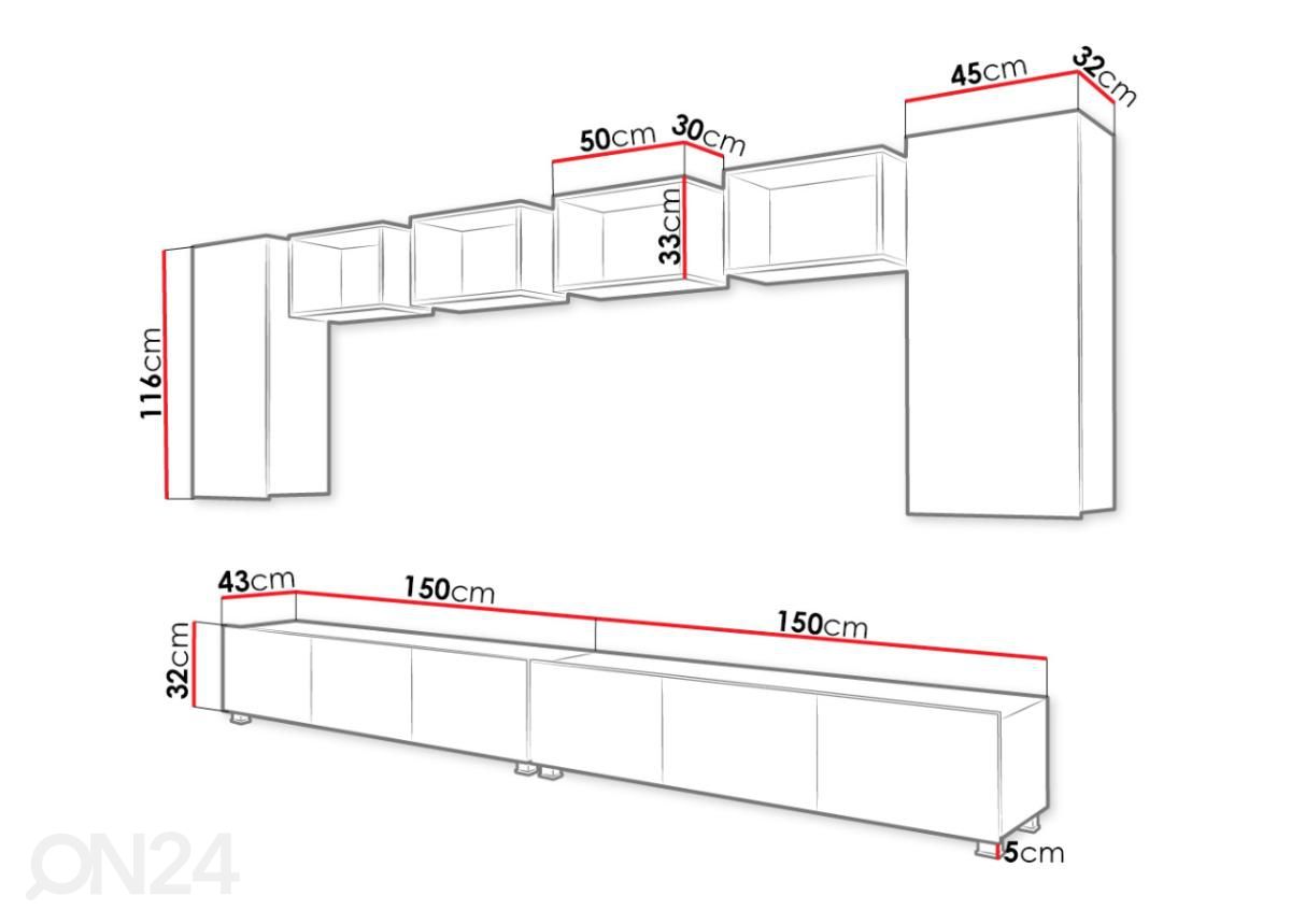 Секция 300 cm увеличить размеры