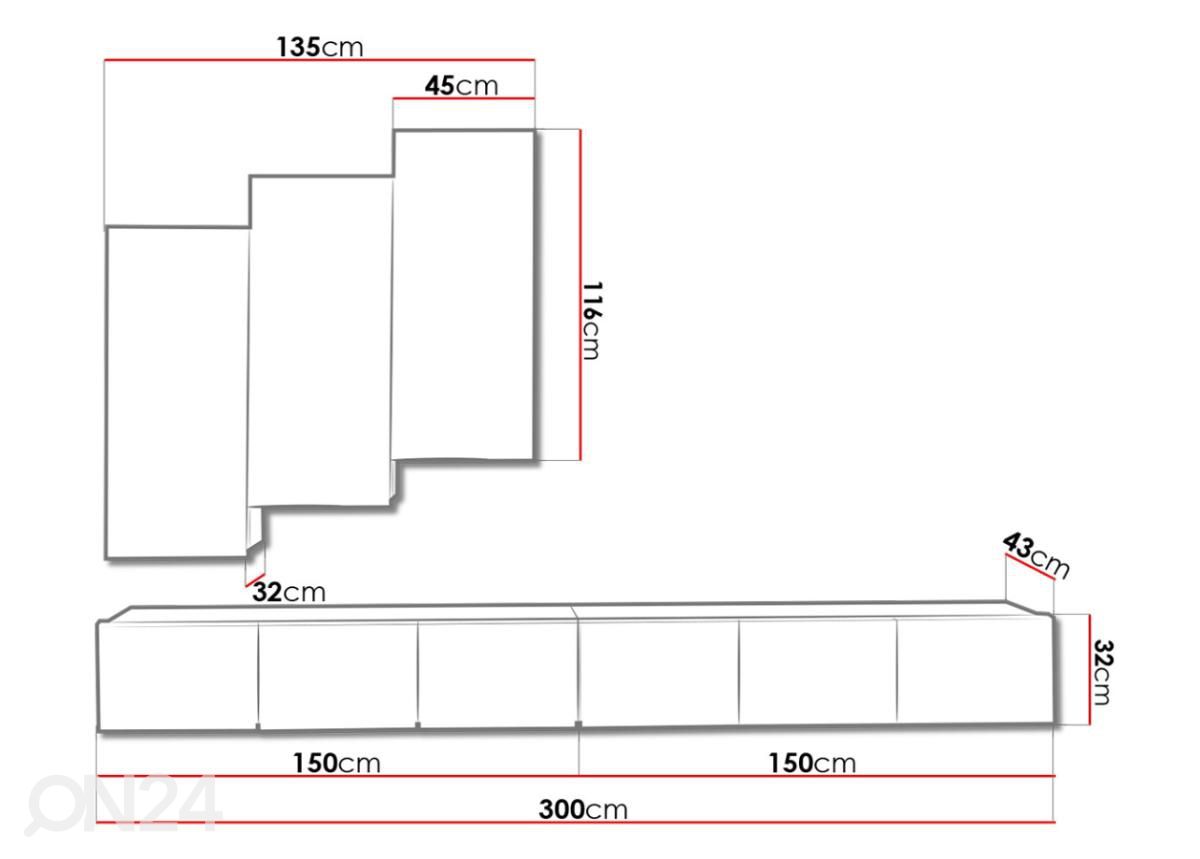 Секция 300 cm увеличить размеры