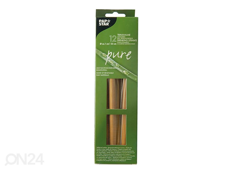 Соломинки для питья Bamboo 12 шт + щетка для очистки увеличить