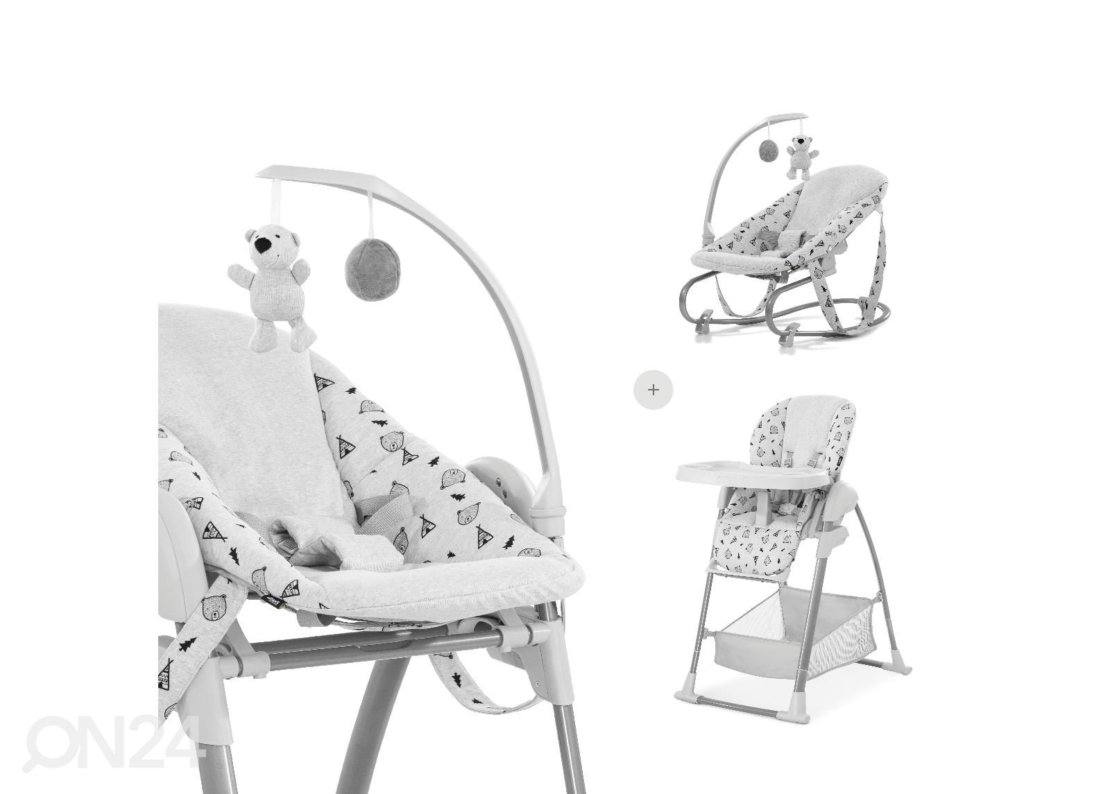 Стульчик для кормления и кресло-качалка Hauck Comfort Sit N Relax 3in1 Nordic серый увеличить