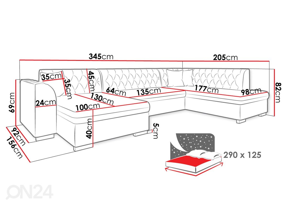 Угловой диван-кровать с ящиком увеличить размеры