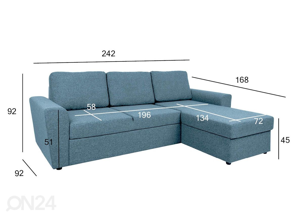 Угловой диван-кровать Ingmar увеличить размеры