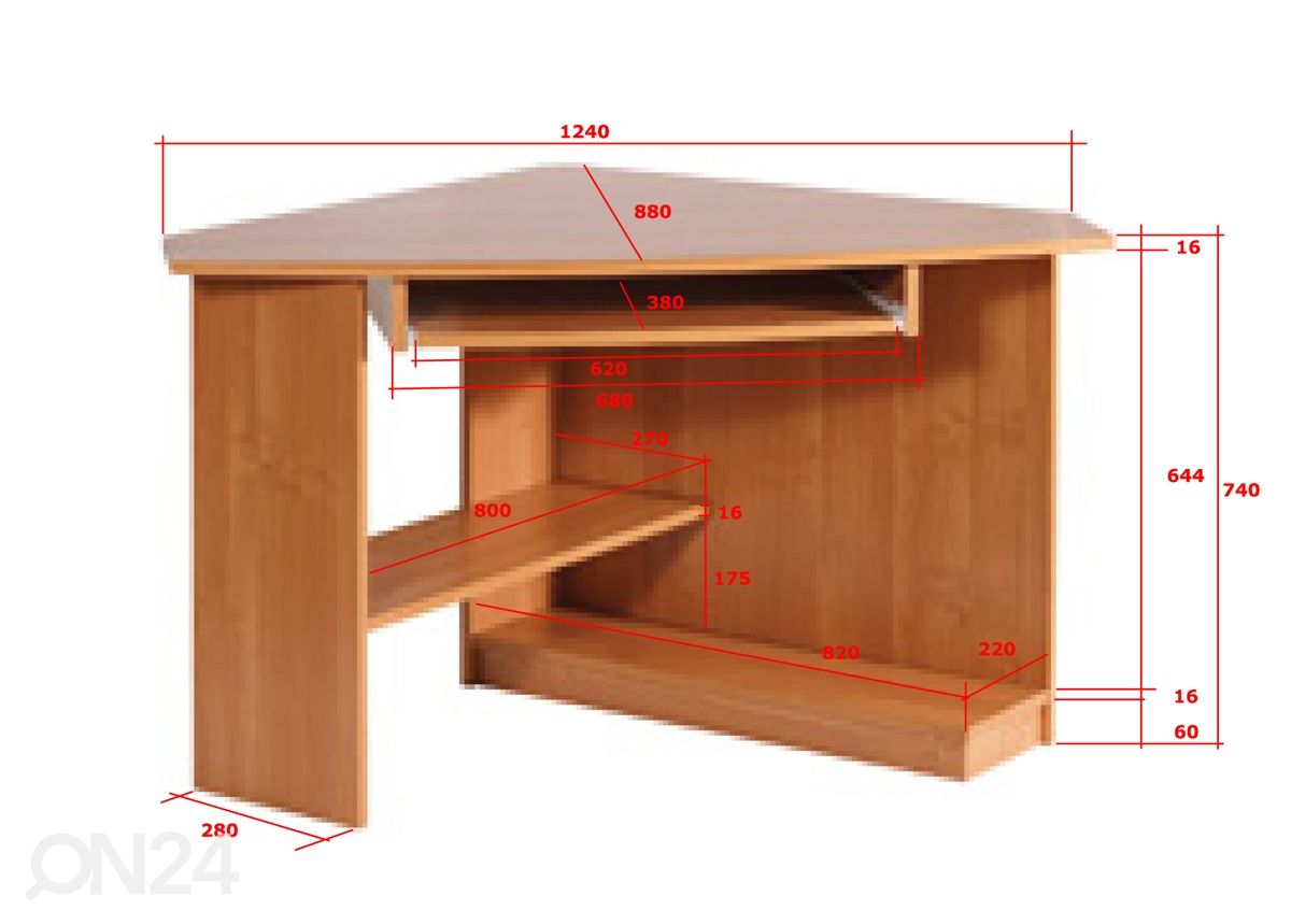 Угловой рабочий стол 101x101 cm увеличить размеры
