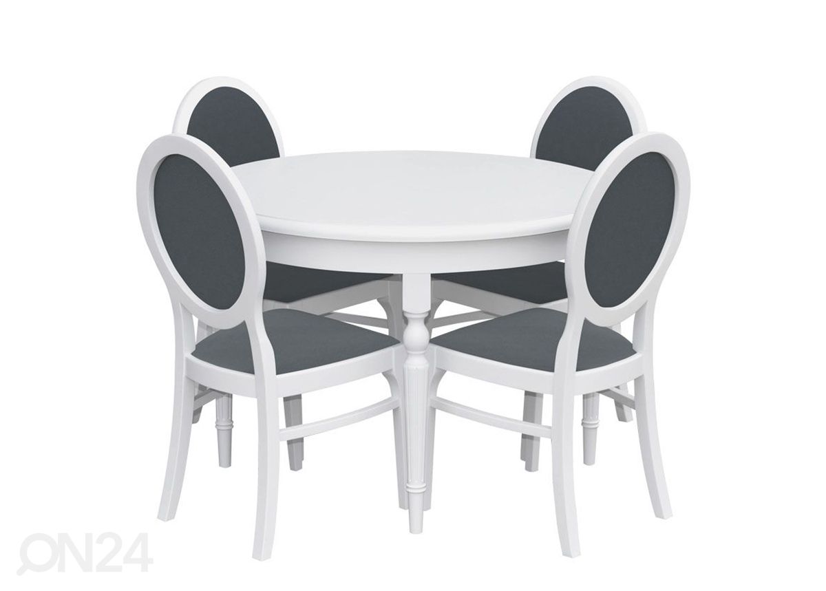 Удлиняющийся обеденный стол 110x110-210 cm + 4 стула увеличить