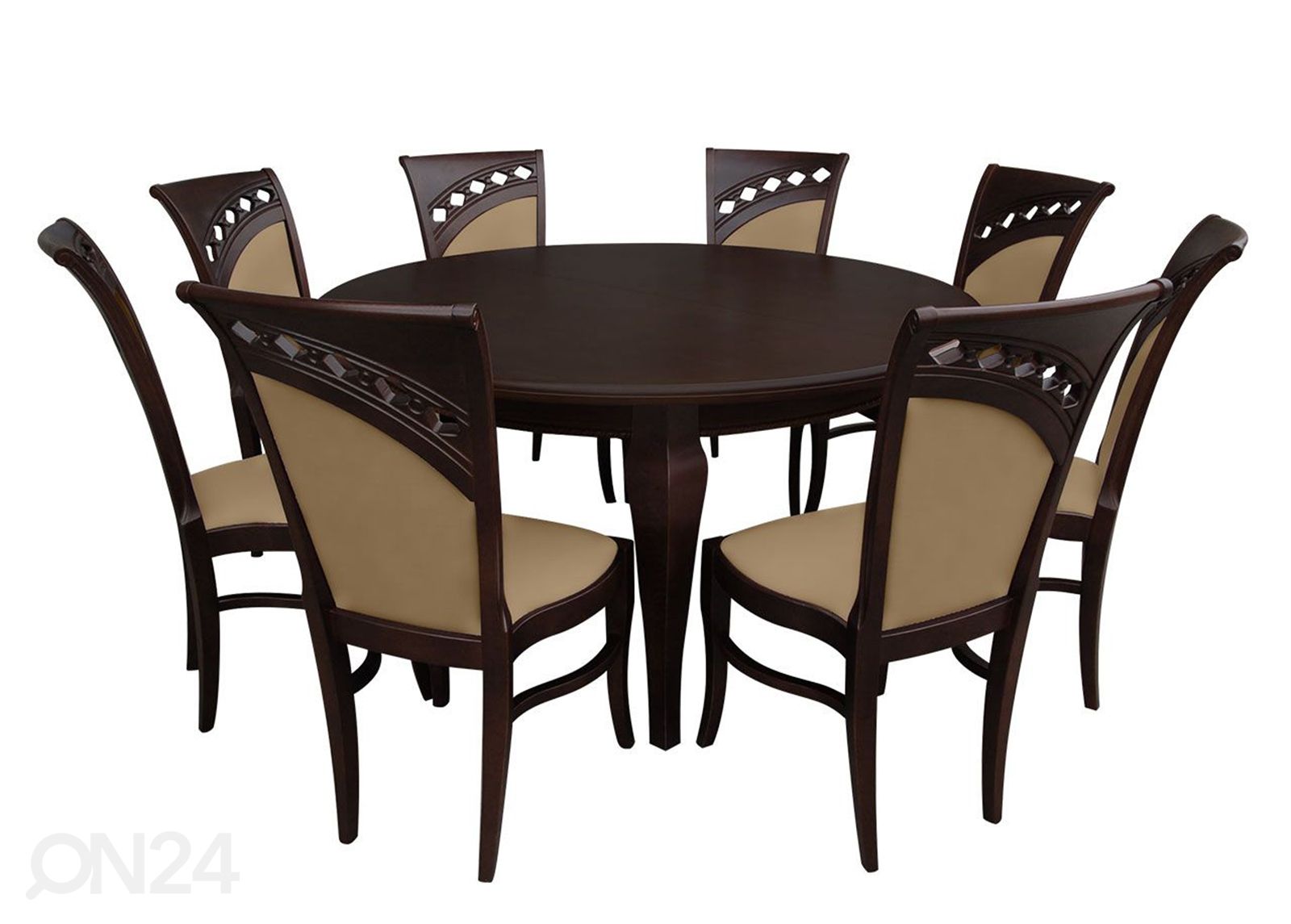 Удлиняющийся обеденный стол 150x150-200 cm + 8 стульев увеличить