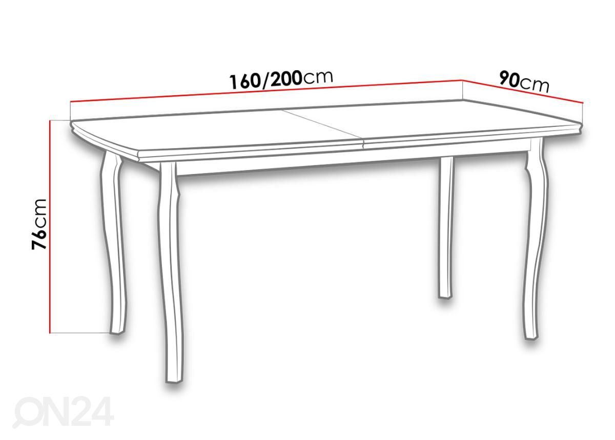 Удлиняющийся обеденный стол 160-200x90 cm увеличить размеры