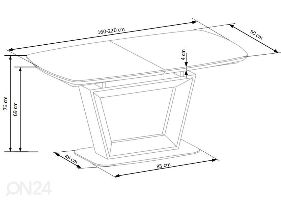 Удлиняющийся обеденный стол 160-220x90 cm увеличить размеры