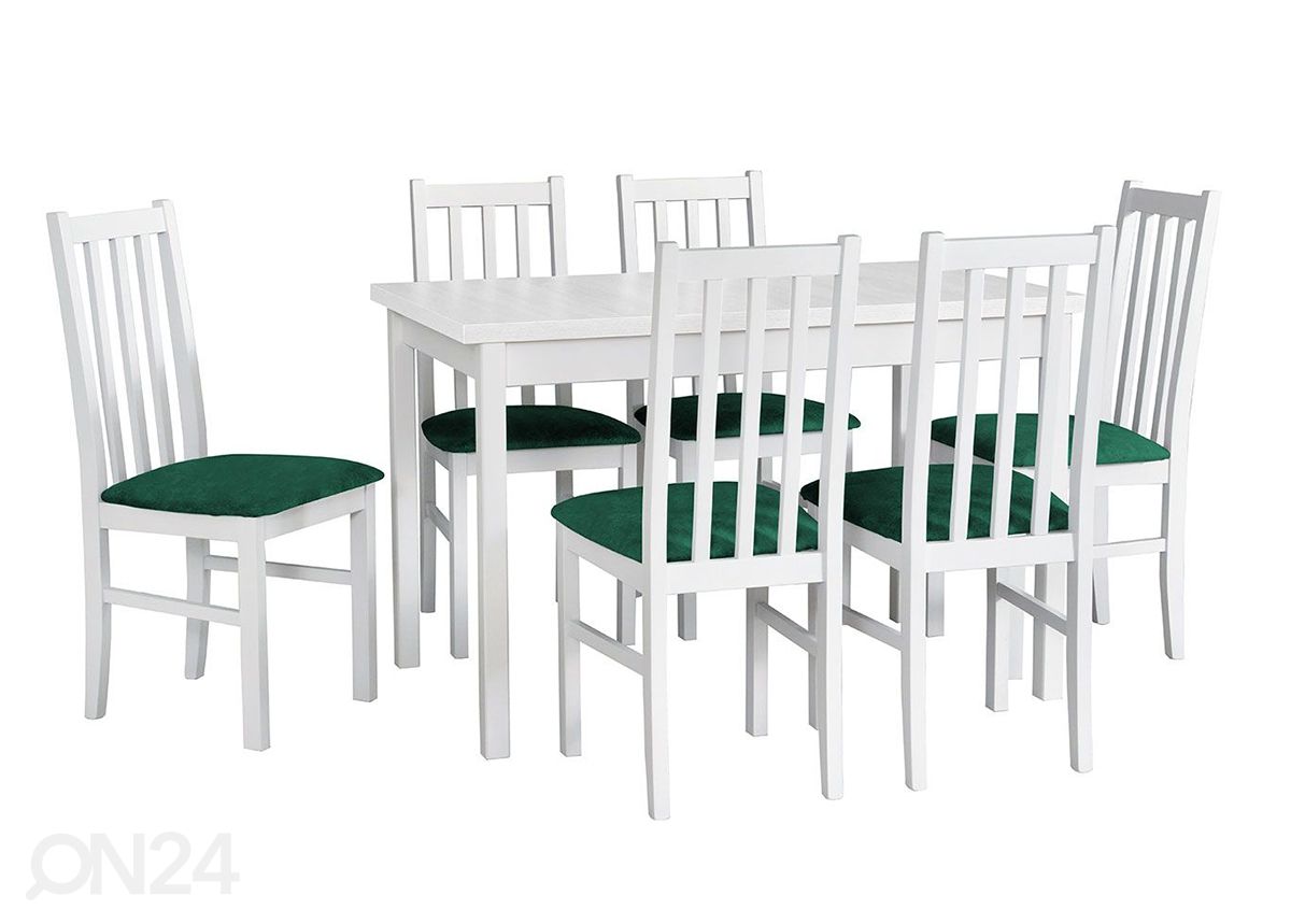 Удлиняющийся обеденный стол 70x120-160 cm + 6 стульев увеличить