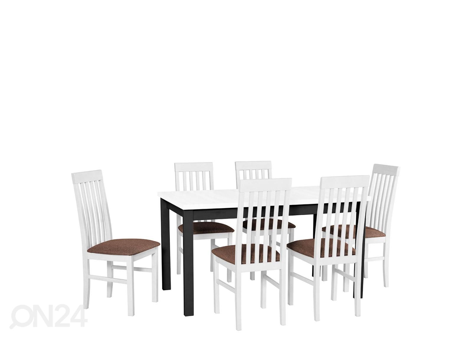 Удлиняющийся обеденный стол 80x140-150 cm + 6 стульев увеличить