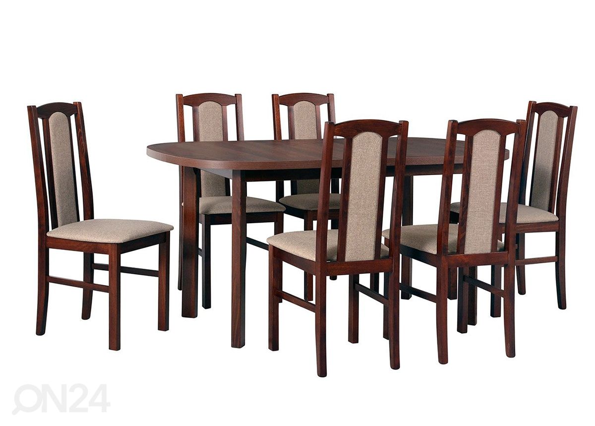 Удлиняющийся обеденный стол 80x160-200 cm+ 6 стульев увеличить
