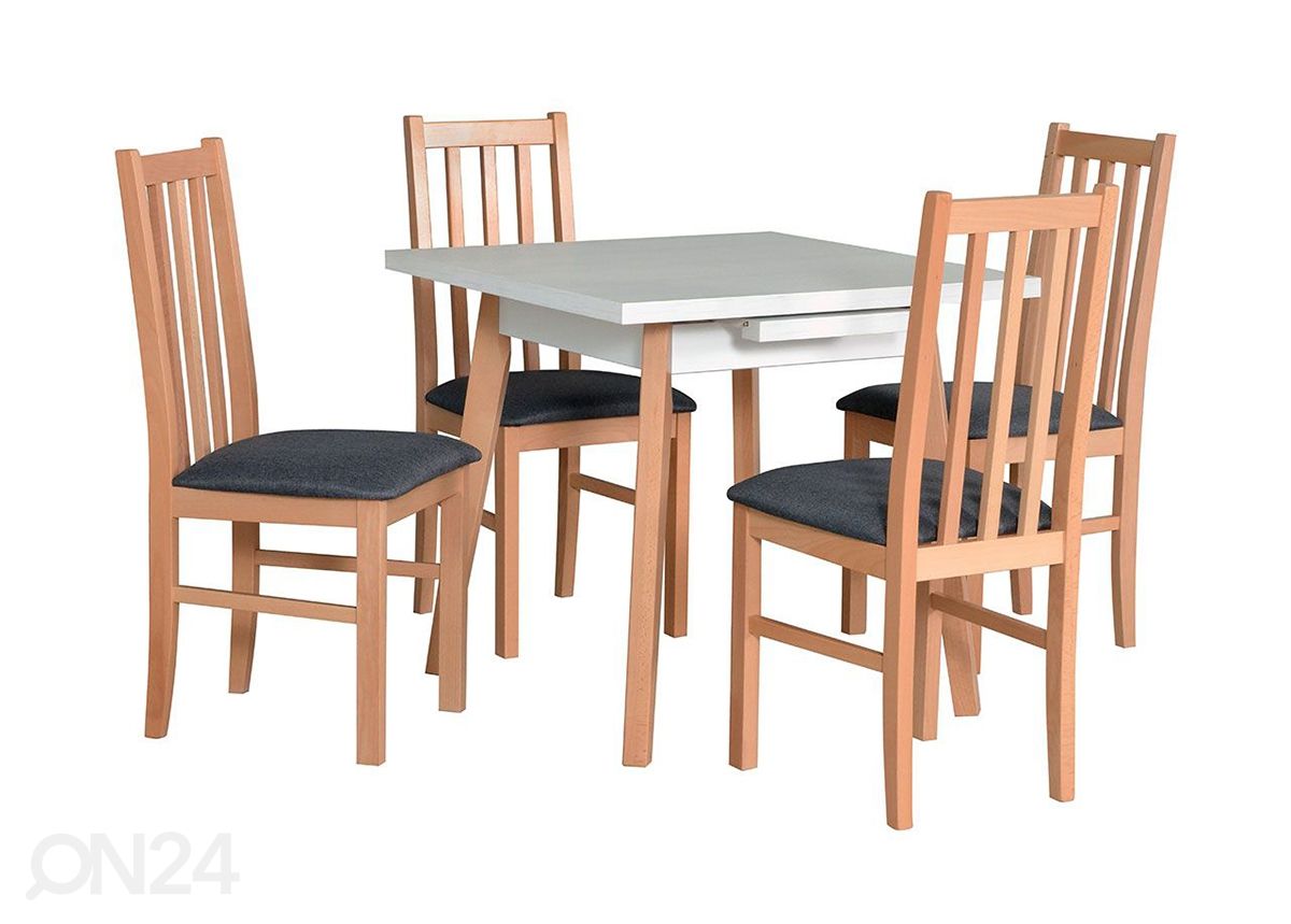 Удлиняющийся обеденный стол 80x80-110 cm + 4 стула увеличить