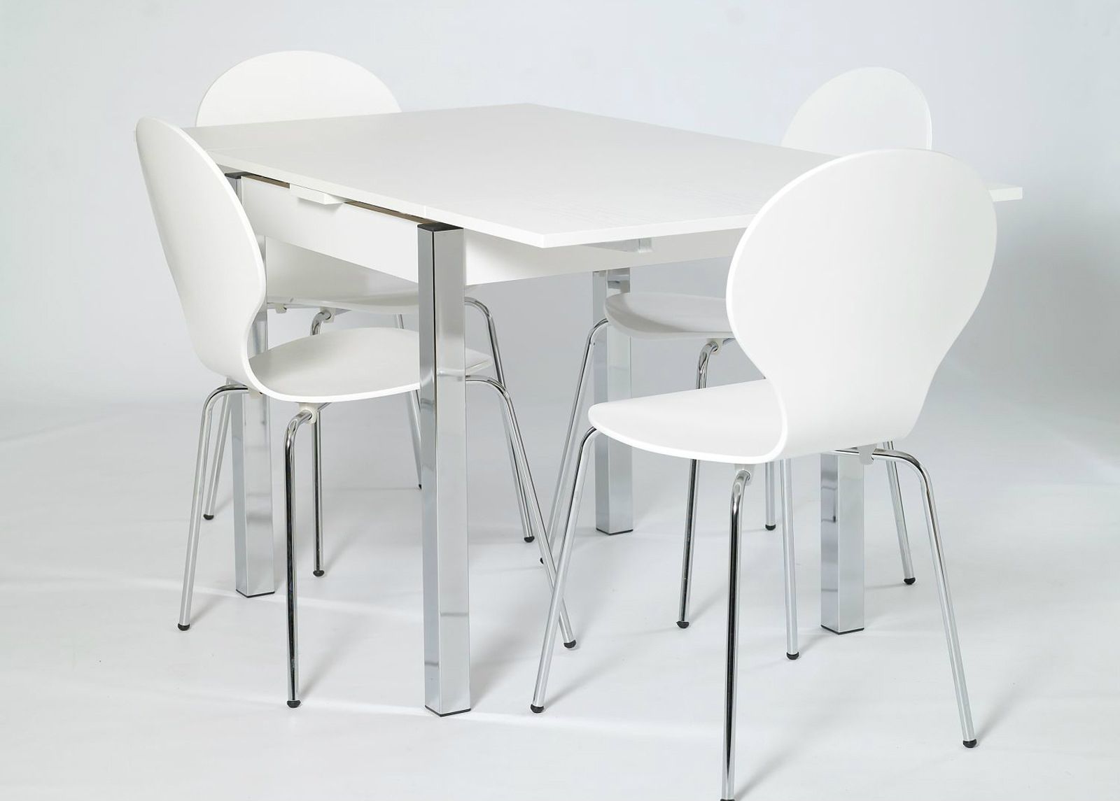 Удлиняющийся обеденный стол 80x80-147 cm, белый увеличить