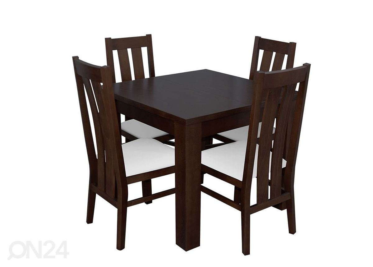 Удлиняющийся обеденный стол 90x90-330 cm + 4 стула увеличить