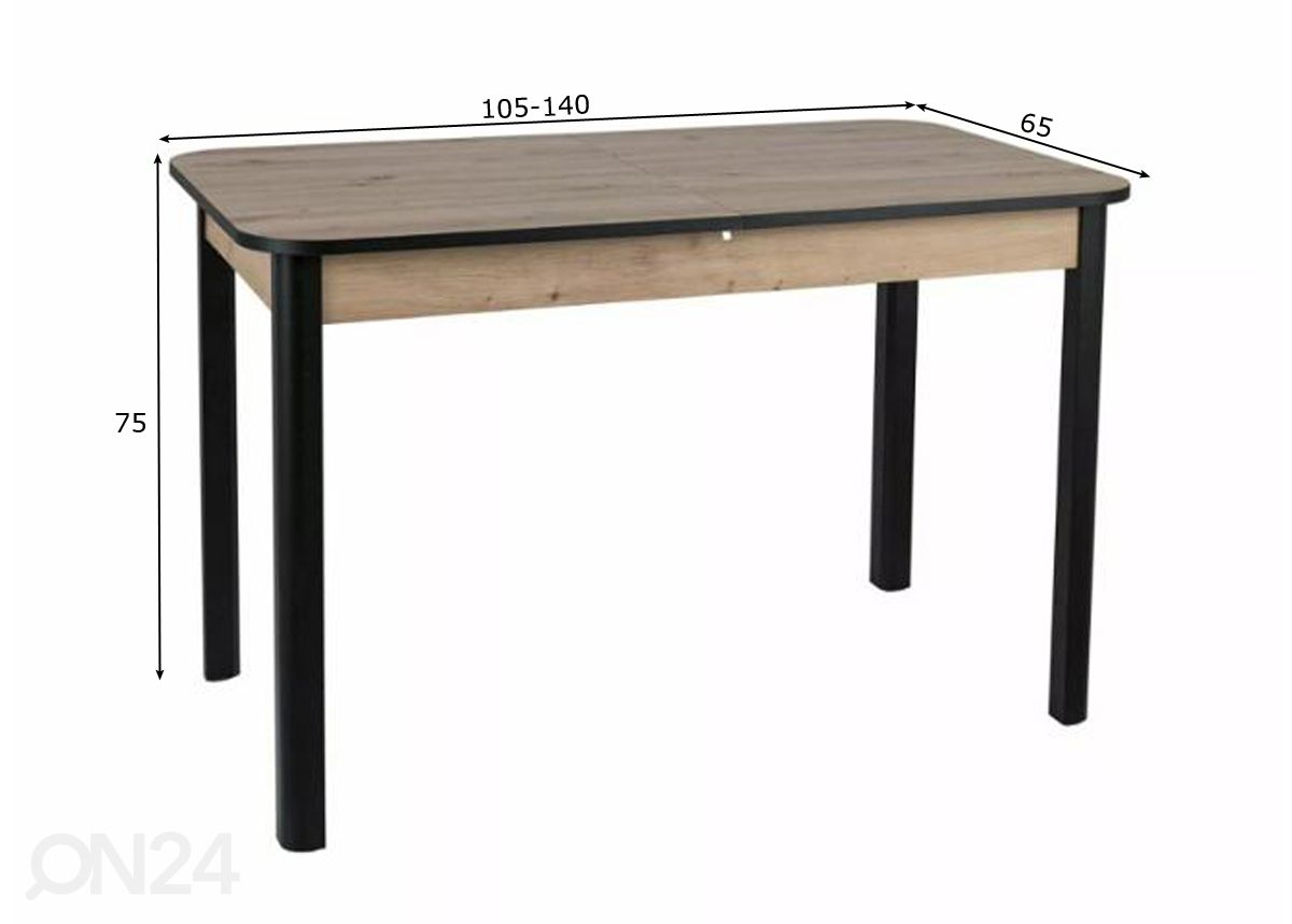 Удлиняющийся обеденный стол Danny 105/140x65 cm увеличить размеры