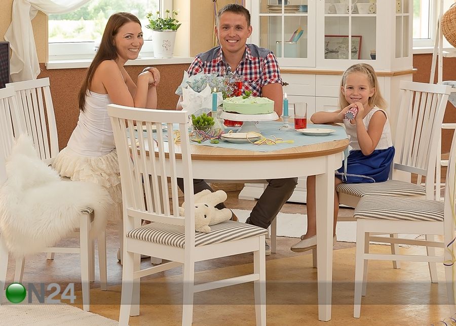 Удлиняющийся обеденный стол Family 105x165-215 cm, белый+дуб увеличить
