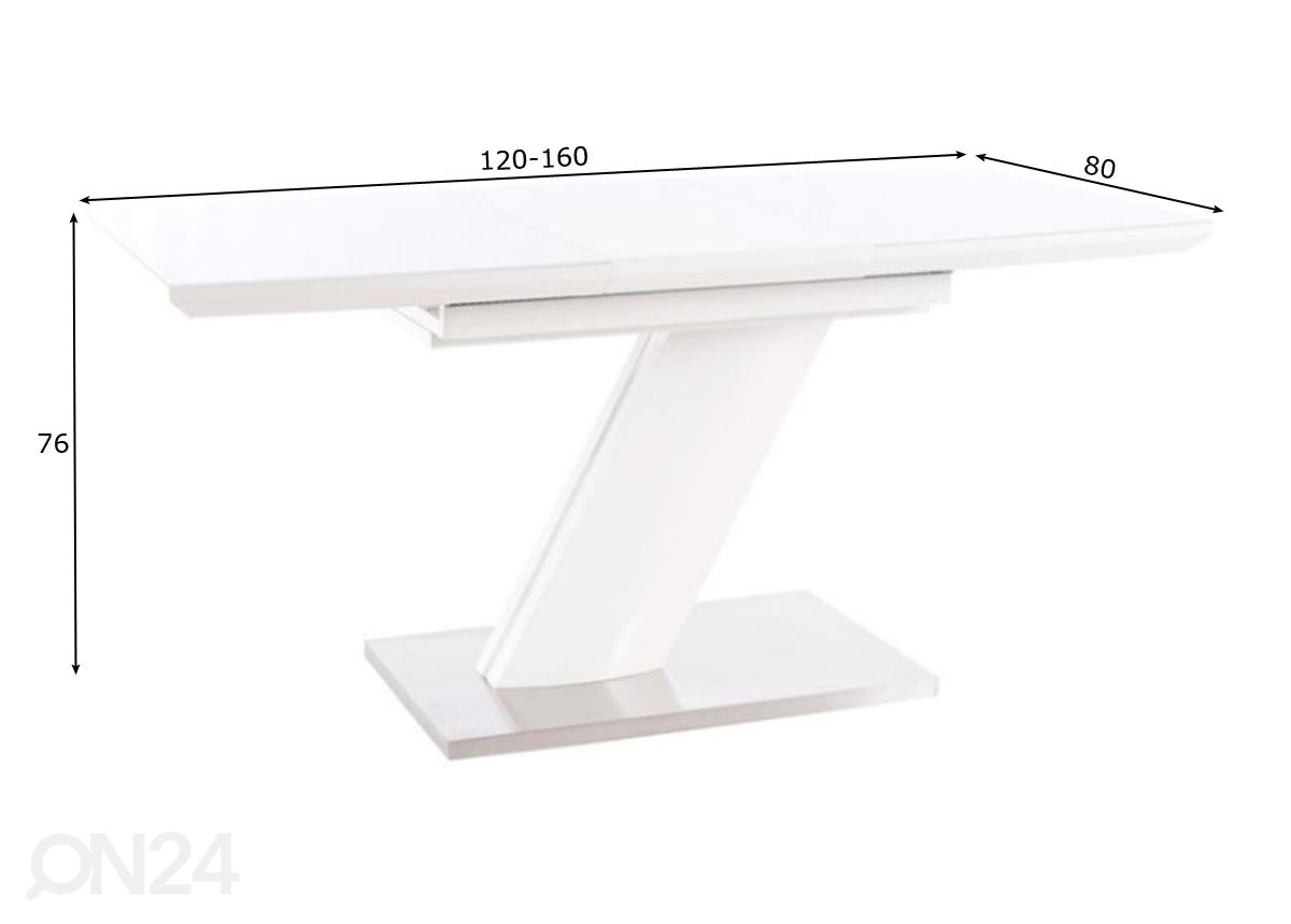 Удлиняющийся обеденный стол Ontario 120-160x80 cm увеличить размеры
