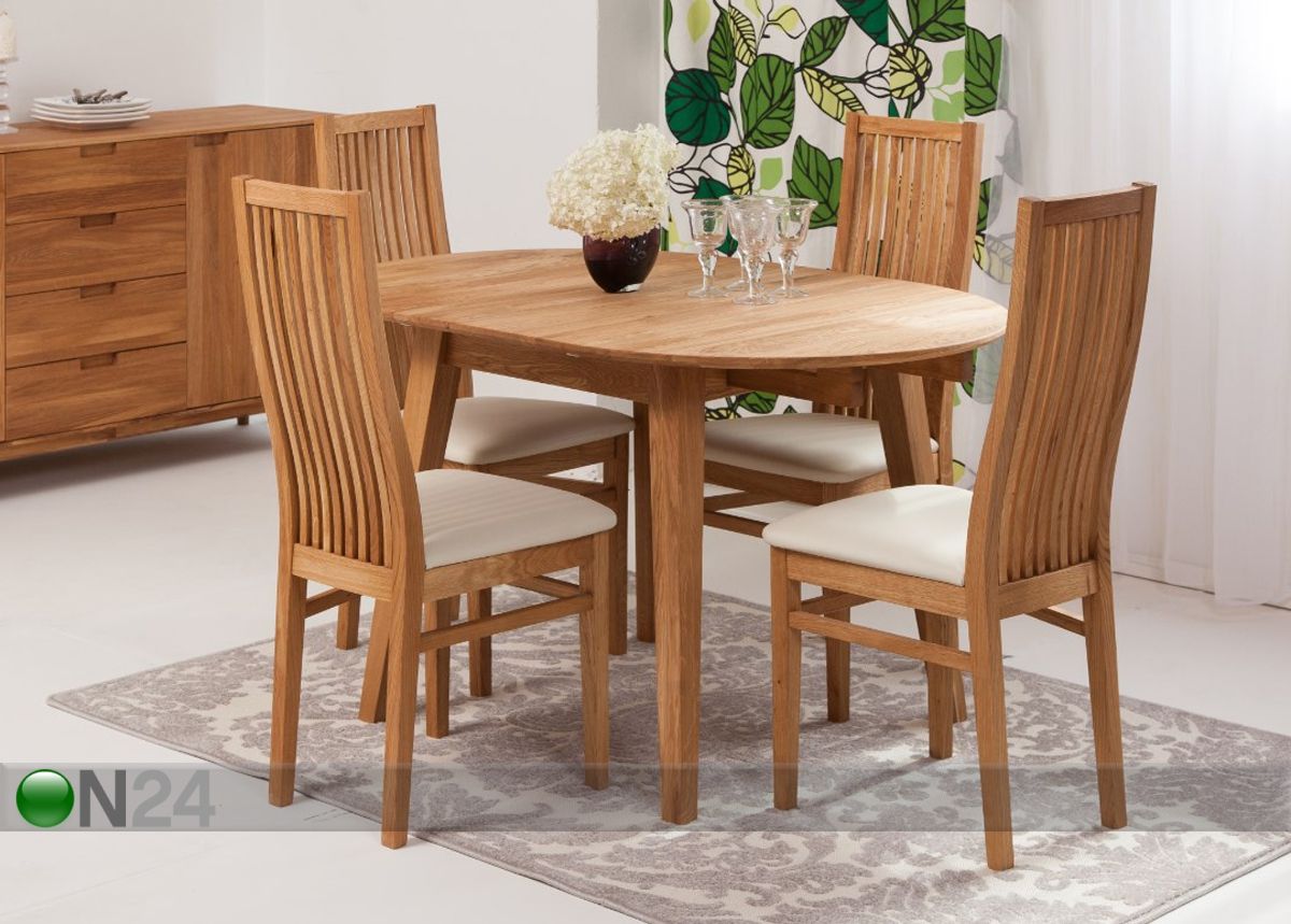 Удлиняющийся стол из дуба Basel 90-130x90 cm+ 4 стула Sandra увеличить