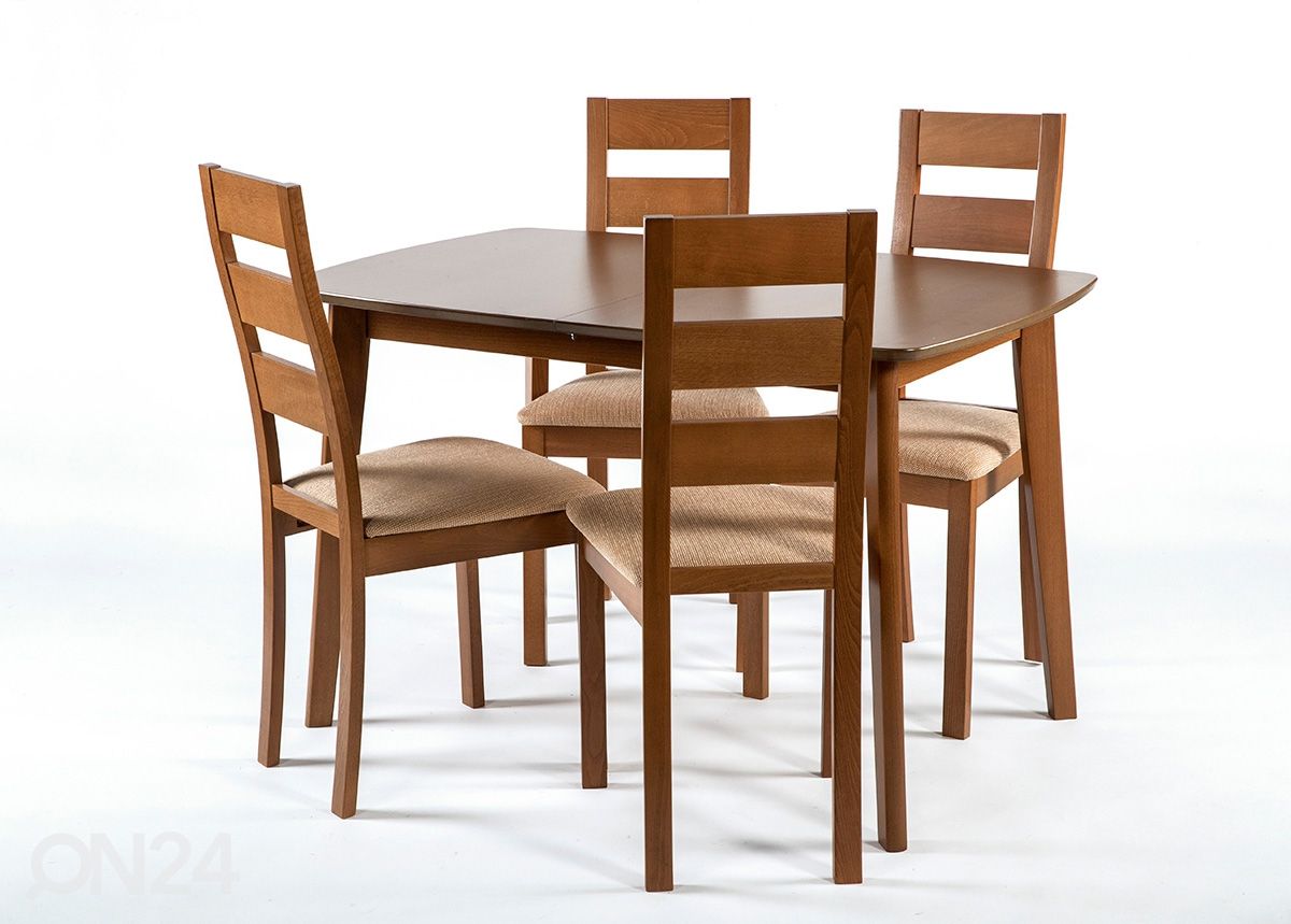 Удлиняющийся стол Bari 80x120-150 cm + 4 стула Parma, орех увеличить