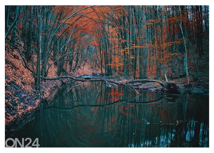 Флисовые фотообои Autumn Forest and Lake 416x290 см увеличить