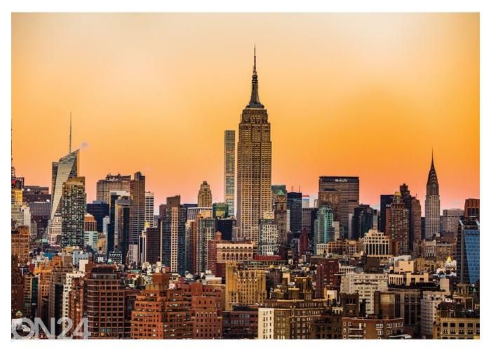 Флисовые фотообои Manhattan, New York City Skyline at Sunset 416x290 см увеличить