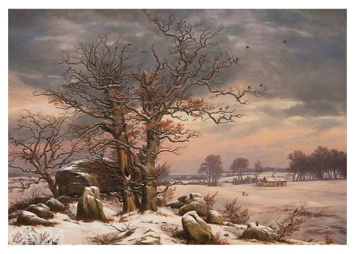 Флисовые фотообои Winter Landscape near Vordingborg Denmark by J.C. Dahl (Norwegian) 368x254 см увеличить