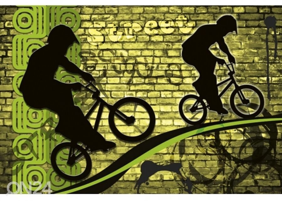 Флисовые фото-обои Bicycle green 225x250 см увеличить