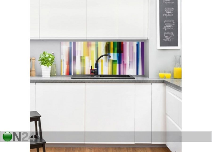 Фотостекло для кухонного фартука Rainbow Cubes 1, 40x100 cm увеличить