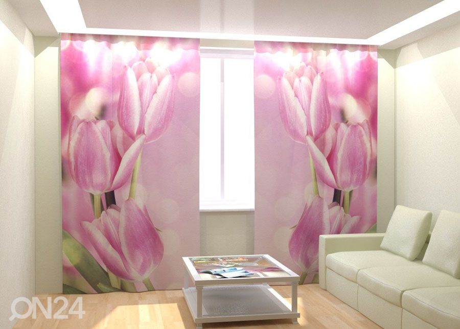 Фотошторы "Pink Tulips" 300x260 см увеличить