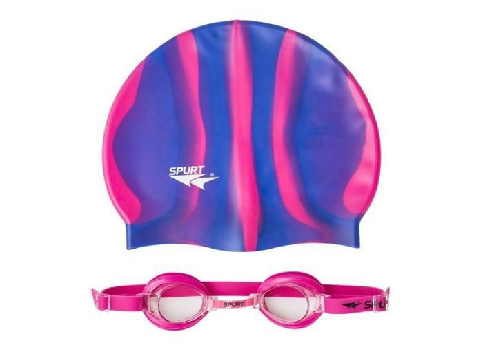 Шапочка и очки для плавания ZEBRA SPURT SET 1100 AF 14 увеличить
