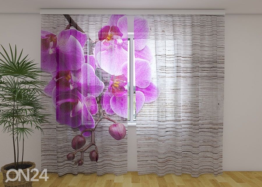 Шифоновая фотоштора Orchids and tree 2, 240x220 cm увеличить