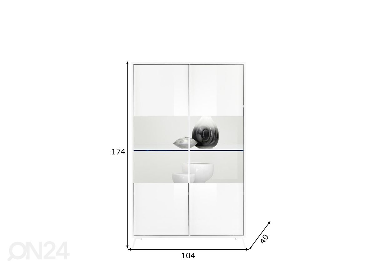 Шкаф-витрина City 104 cm, белый глянцевый увеличить размеры