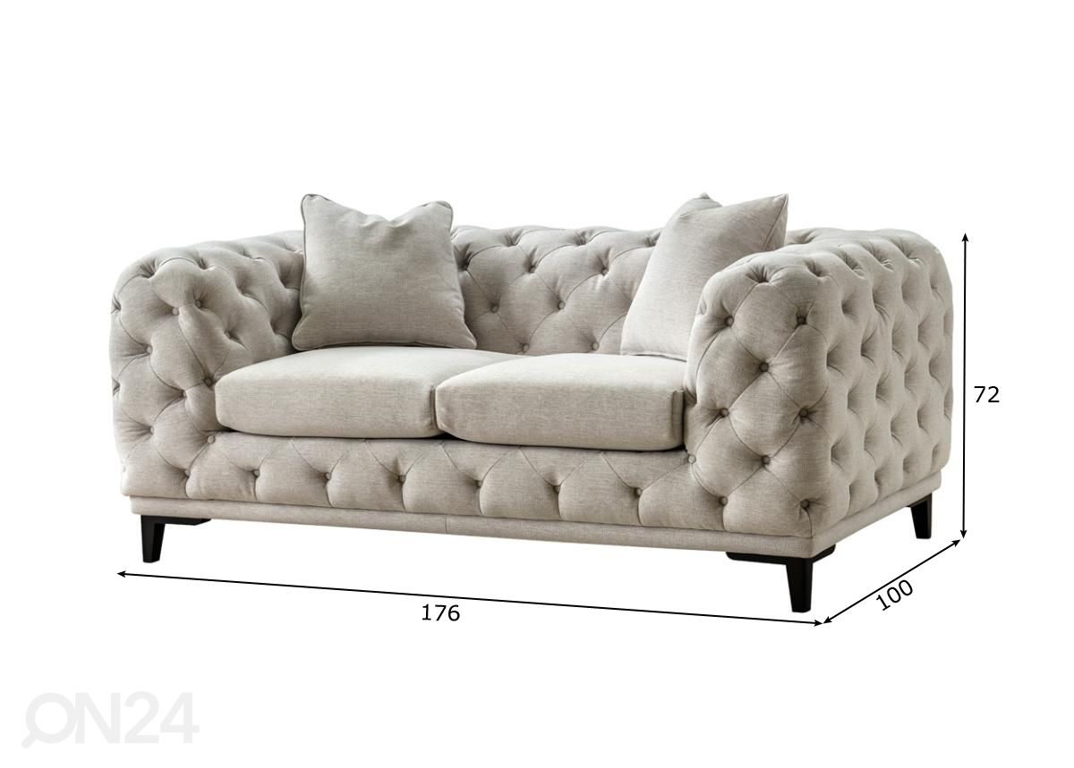 2-местный диван увеличить размеры
