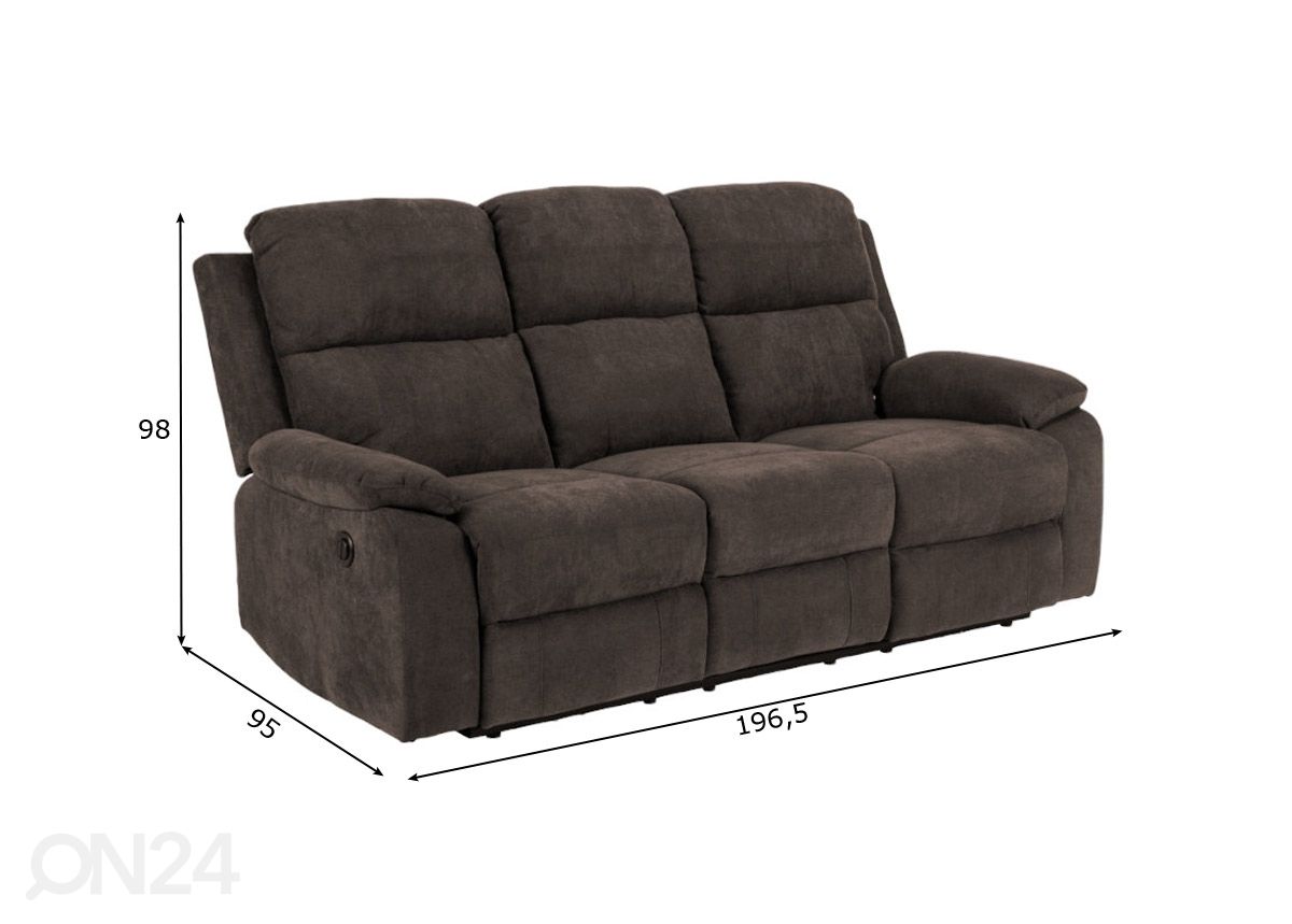 3-местный диван recliner Morten 3 увеличить размеры