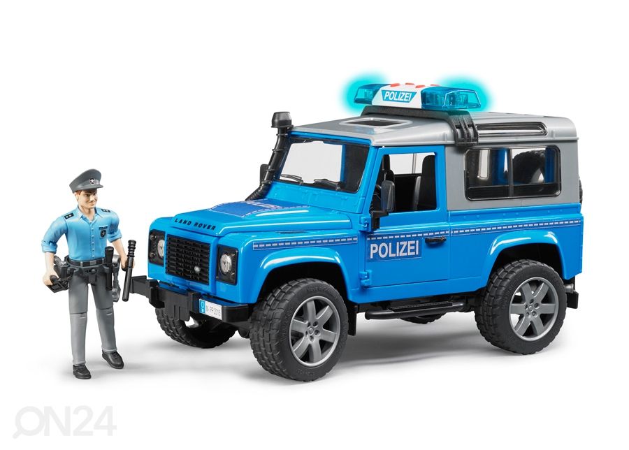 Land Rover Defender полицейская машина со звуком и светом 1:16 Bruder увеличить