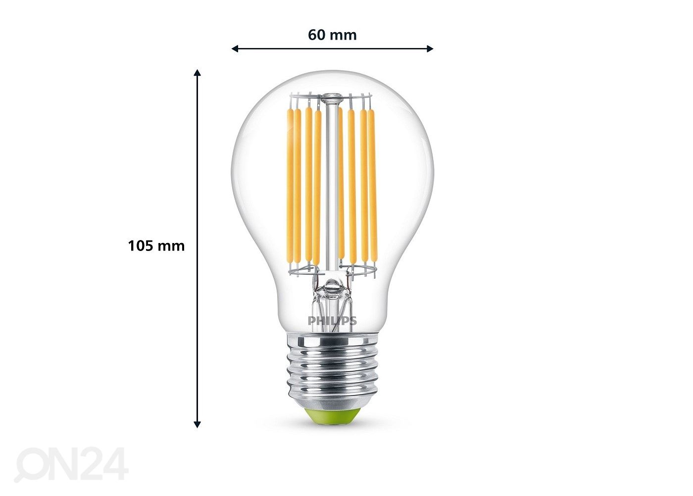 Philips Ultra LED filament (60W) 4W 840lm A60 E27 3000K увеличить размеры