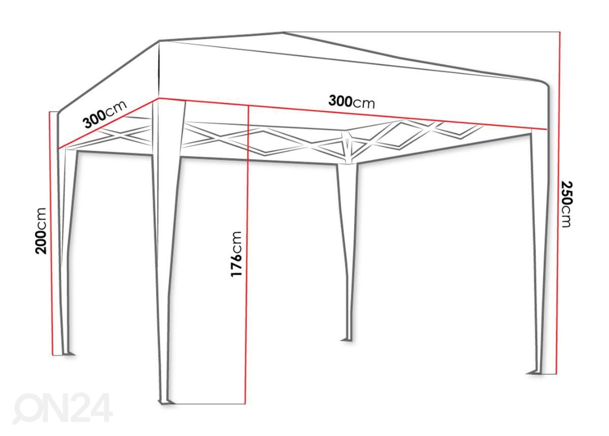Pop up палатка Mikaela 3x3 m увеличить размеры