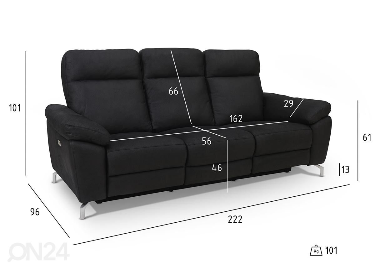 Recliner 3-местный диван Selesta увеличить размеры